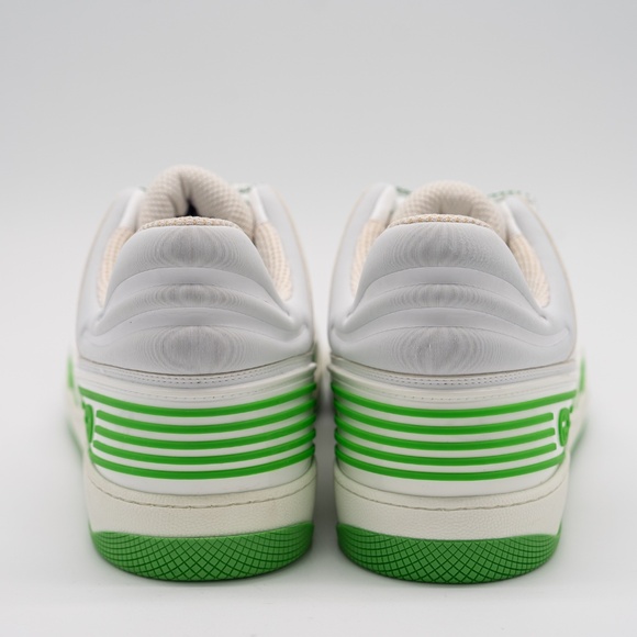 Size 13.5G 14 US Gucci Basket Low White Demetra Green Sneakers GG - Picture 5 of 13